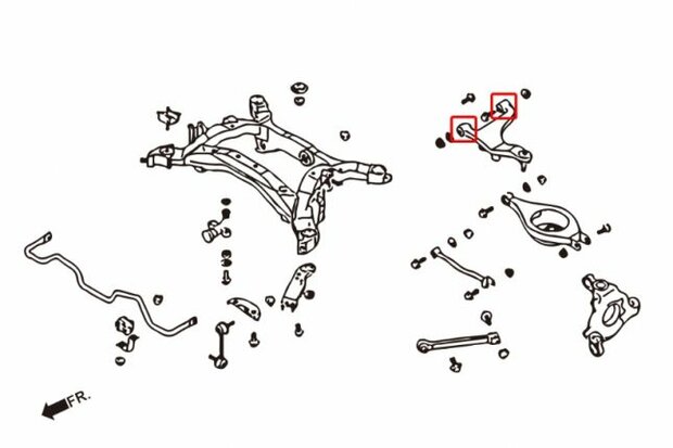 Querlenkergummis oben hinten NISSAN 350Z/Z33/G35 03-06/TEANA 03-08 Hardrace