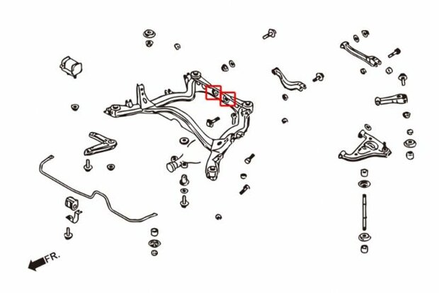 bague de suspension diff&eacute;rentielle arri&egrave;re NISSAN S14/S15/R33/R34 2WD R33/R34 4WD WGNC34 STAGEA M/T 4WD Hardrace