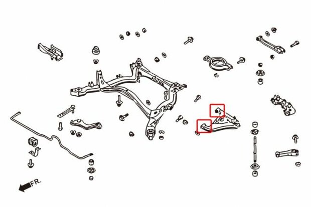 Querlenkergummis unter der Hinterachse NISSAN S13 Hardrace