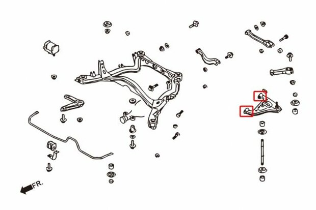 Querlenkergummis unter hinten NISSAN S14/15 Hardrace