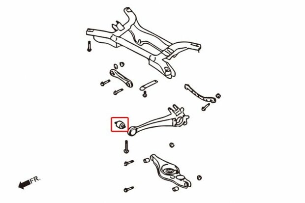 L&auml;ngslenkergummis hinten MITSUBISHI LANCER FORTIS Hardrace