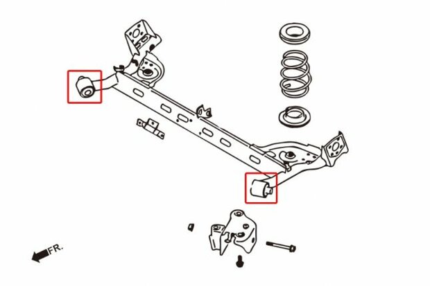 Rahmengummi hinten NISSAN TIDDA 04-11 C11 Hardrace