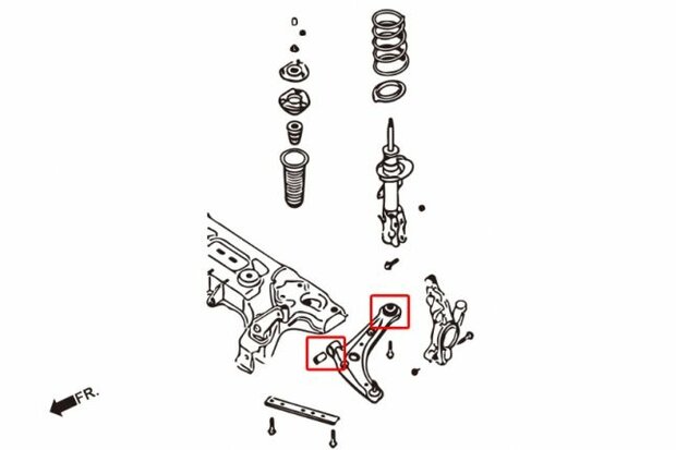 Querlenkergummis unter vorne Mazda 2 Hardrace
