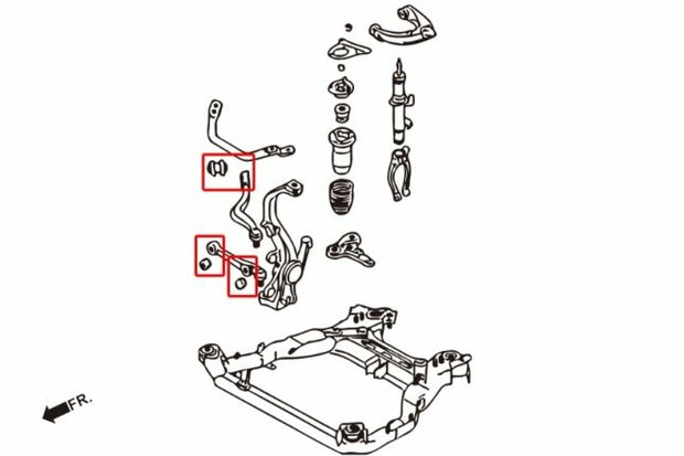 Querlenkergummis unter Front MAZDA 6 02-08 GG-GY Hardrace