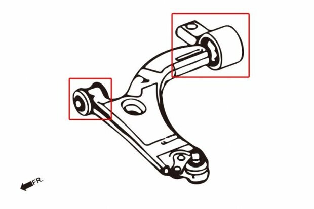 Querlenkergummis unter Front Mazda 2 Hardrace