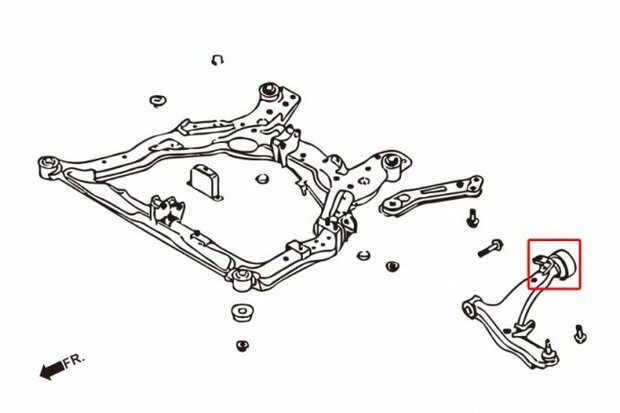Querlenkergummis vorn/unten hinten NISSAN TEANA 04-07/MURANO 03-06, Hardrace