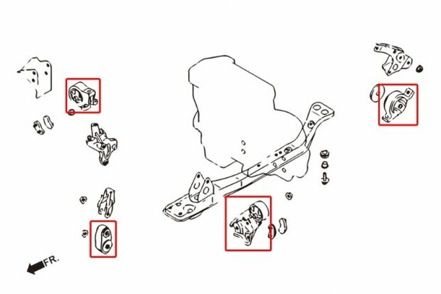 verst&auml;rkte Motorlager NISSAN MAH/MICRA K11 Hardrace