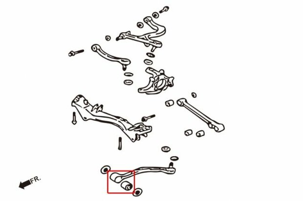 Hinterachslenkergummis (Lagerbuchsen) MITSUBISHI EVO 4-9 Hardrace