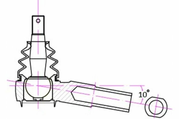 verstellbare Spurstangenk&ouml;pfe NISSAN 240SX S14/15 - WINKELGESCHMIEDET Hardrace