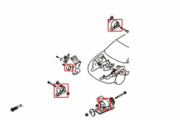 verst&auml;rkter St&uuml;tzgummi MITSUBISHI EVO 5-6 Hardrace