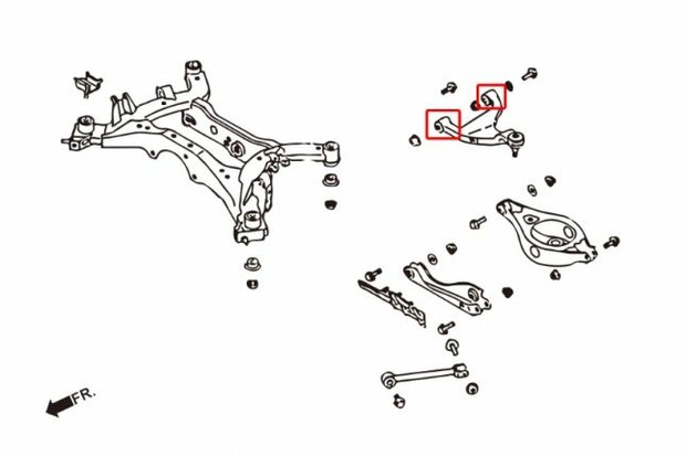 Querlenkerbuchsen oben hinten (Lagerbuchsen) NISSAN TEANA&#039;04/350Z &#039;03-08/370Z &#039;08/G35/G37/G25/M35/FX35/EX35 Hardrace