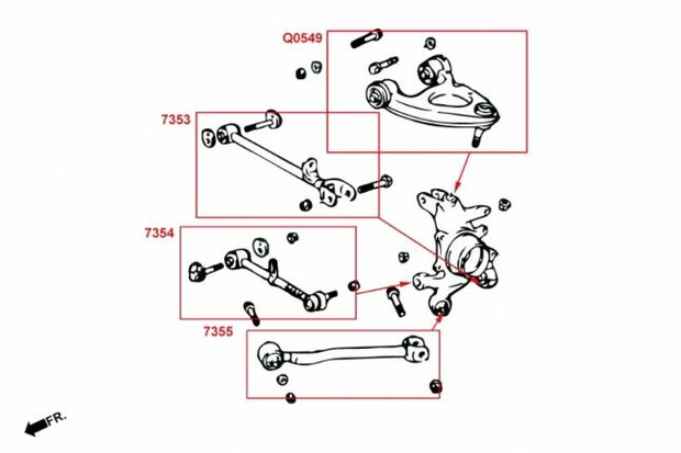 Sturzkit hinten (Lagerbuchsen) LEXUS LS400 UCF20 Hardrace