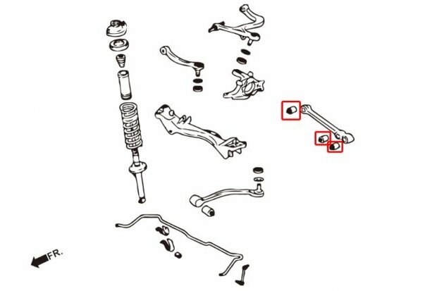 Querlenkergummis unten hinten (Lagerbuchsen) MITSUBISHI EVO 4-9 - KAROSSERIE Hardrace