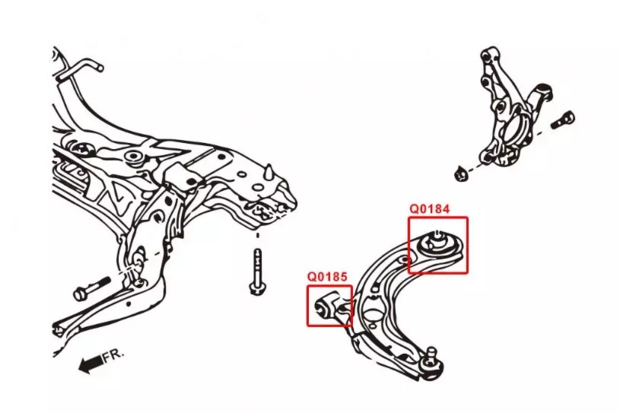 Querlenkergummis vorn/Untergummi vorn MAZDA 2/DEMIO &#039;14-/ CX-3 &#039;16 Hardrace