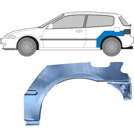 Links Reparaturblech f&uuml;r Heckfl&uuml;gel Honda Civic 92-95