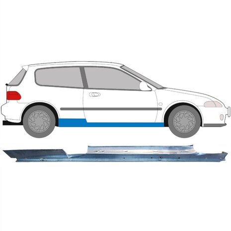 Droite Panneau de r&eacute;paration de seuil Honda Civic 92-95
