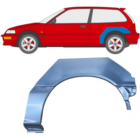 Links Reparaturblech f&uuml;r Heckfl&uuml;gel Honda Civic CRX 88-91
