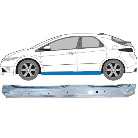 Gauche Panneau de r&eacute;paration de seuil Honda Civic