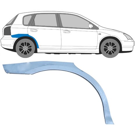 Rechts Reparaturblech f&uuml;r Heckfl&uuml;gel Honda Civic
