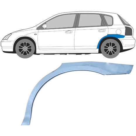 Links Reparaturblech f&uuml;r Heckfl&uuml;gel Honda Civic