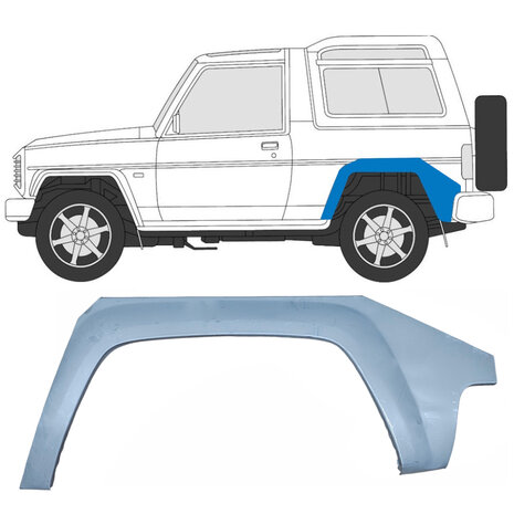 Links Reparaturblech f&uuml;r Heckfl&uuml;gel Daihatsu Feroza Fourtrak Rocky