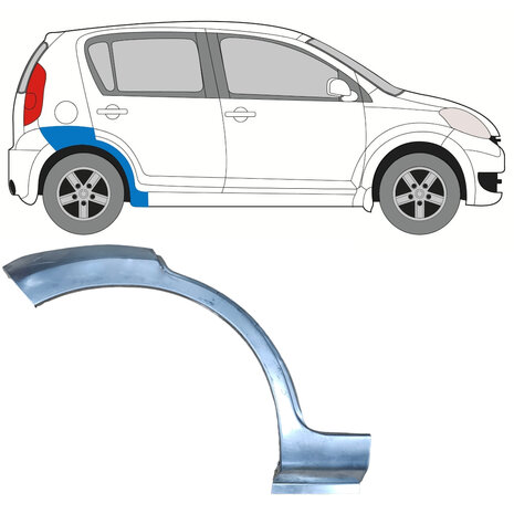 Rechts Reparaturblech f&uuml;r Heckfl&uuml;gel Daihatsu Sirion