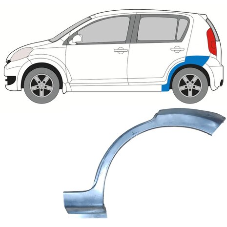 Links Reparaturblech f&uuml;r Heckfl&uuml;gel Daihatsu Sirion