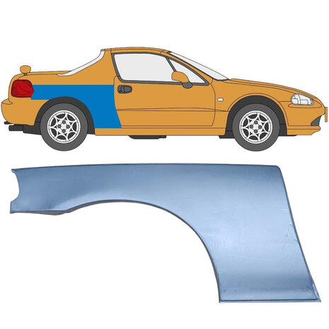 Rechter Reparatiepaneel achtervleugel Honda Del Sol