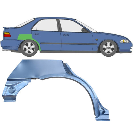 Rechts Reparaturblech f&uuml;r Heckfl&uuml;gel Honda Civic
