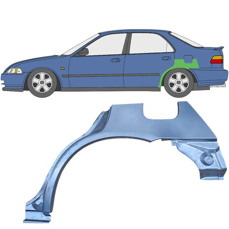 Linker Reparatiepaneel achtervleugel Honda Civic