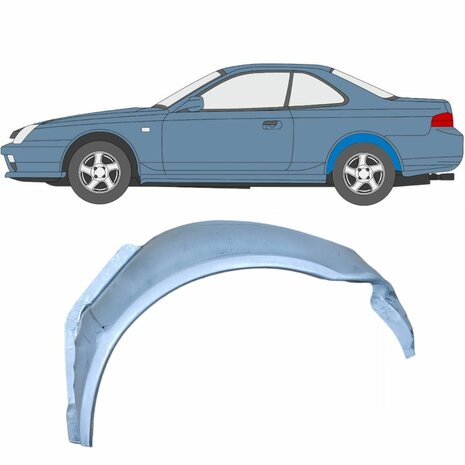 Links Reparaturblech f&uuml;r den inneren hinteren Radkasten Honda Prelude