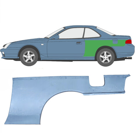 Links Reparaturblech f&uuml;r Heckfl&uuml;gel Honda Prelude