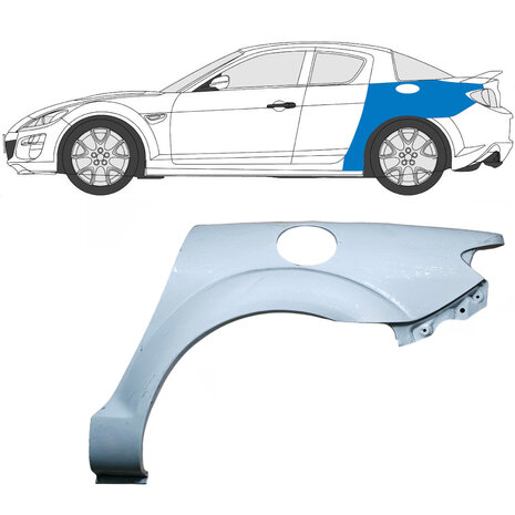 Links Reparaturblech f&uuml;r Heckfl&uuml;gel Mazda RX-8