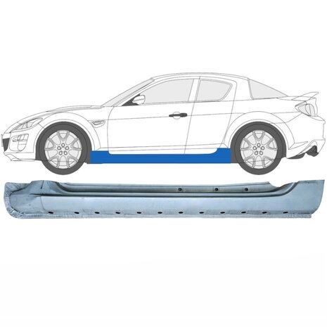 Links Reparaturblech f&uuml;r Schweller Mazda RX-8