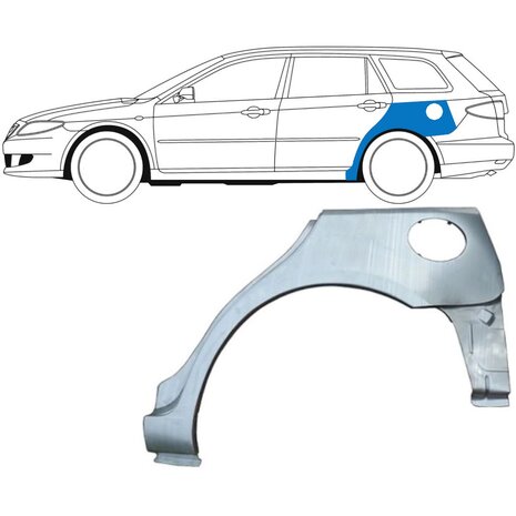 Links Heckkotfl&uuml;gel Reparaturblech Combi Mazda 6