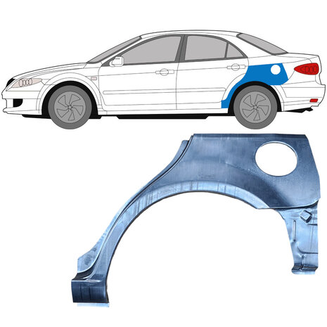 Links Reparaturblech f&uuml;r Heckkotfl&uuml;gel Flie&szlig;heck Mazda 6