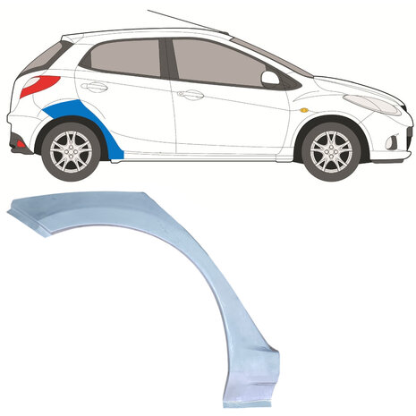 Rechts Reparaturblech f&uuml;r Heckfl&uuml;gel Mazda 2