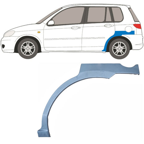 Links Reparaturblech f&uuml;r Heckfl&uuml;gel Mazda 2