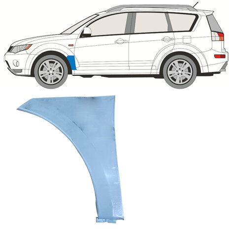 Links Reparaturblech f&uuml;r Frontkotfl&uuml;gel Mitsubishi Outlander