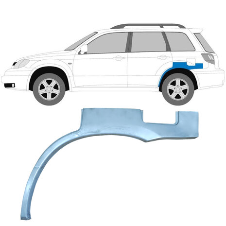 Links Reparaturblech f&uuml;r Heckfl&uuml;gel Mitsubishi Outlander