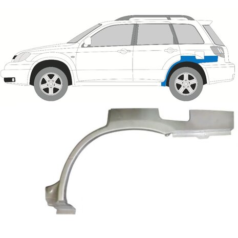 Links Reparaturblech f&uuml;r Heckfl&uuml;gel Mitsubishi Outlander