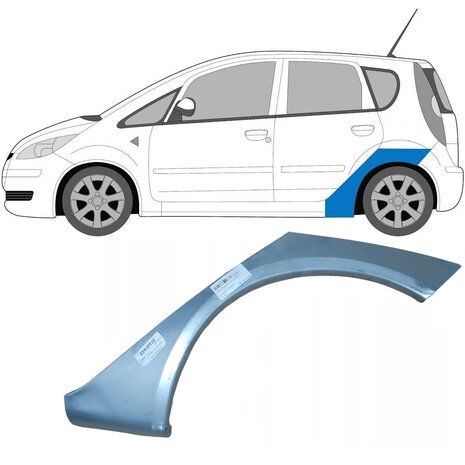 Links Reparaturblech f&uuml;r Heckfl&uuml;gel Mitsubishi Colt