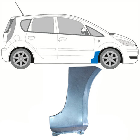 Rechts Reparaturblech f&uuml;r Frontkotfl&uuml;gel Mitsubishi Colt