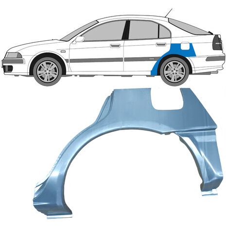 Links Reparaturblech f&uuml;r Heckfl&uuml;gel Mitsubishi Carisma
