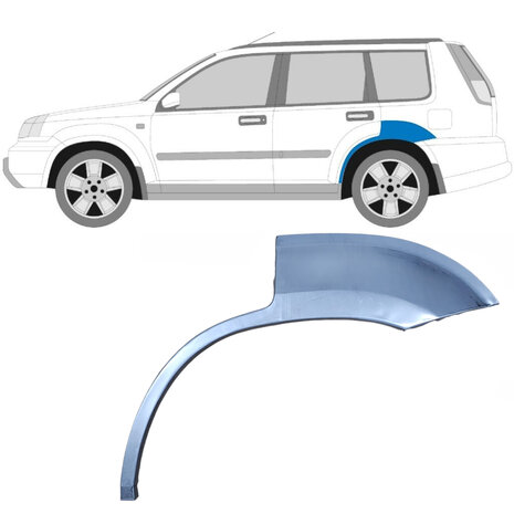 Links Kleines Reparaturblech f&uuml;r Heckfl&uuml;gel Nissan X-Trail