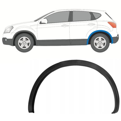 Links Seitliche Verkleidung des Heckfl&uuml;gels Nissan Qashqai