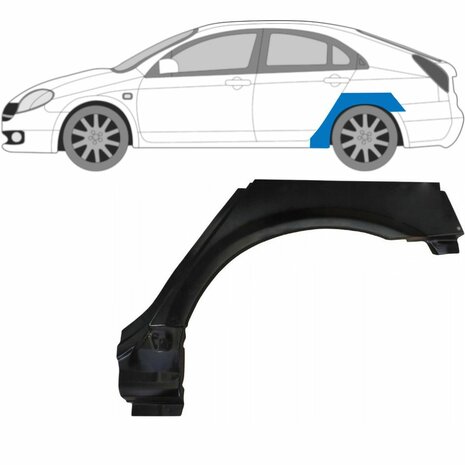 Links Reparaturblech f&uuml;r Heckfl&uuml;gel Nissan Primera