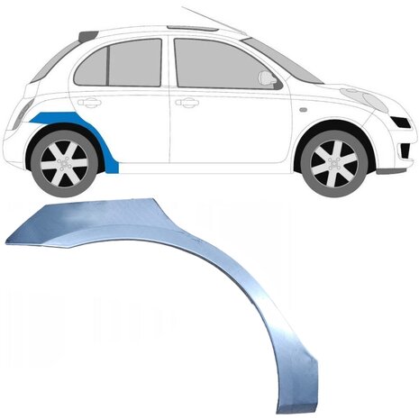 Rechts Reparaturblech f&uuml;r Heckfl&uuml;gel Nissan Micra