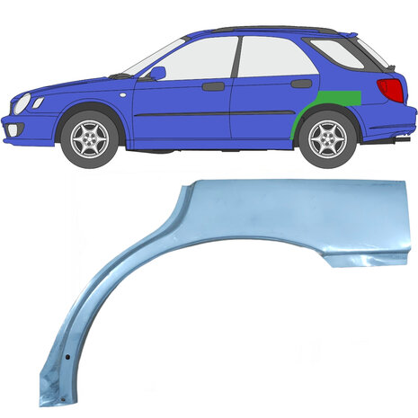 Links Reparaturblech f&uuml;r Heckfl&uuml;gel Subaru Impreza