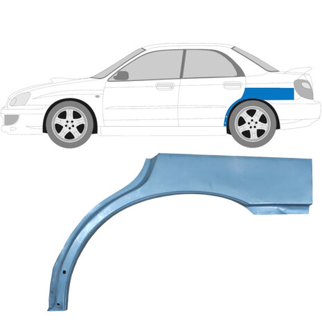 Links Reparaturblech f&uuml;r Heckfl&uuml;gel Subaru Impreza
